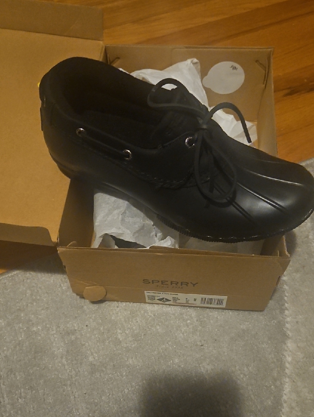 Sperry Women's Black Waterproof Boat Shoe